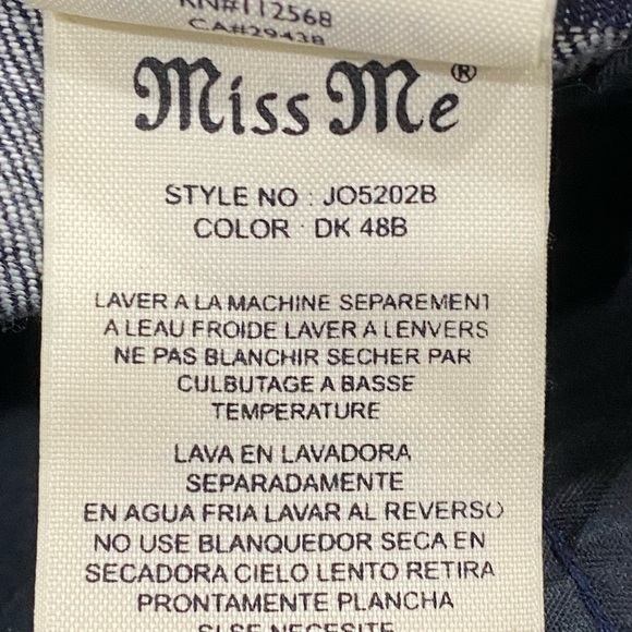 Miss Me Megan Dark Blue Low cut Stretch Denim Bootcut Flap Jeans 28 - Picture 10 of 15